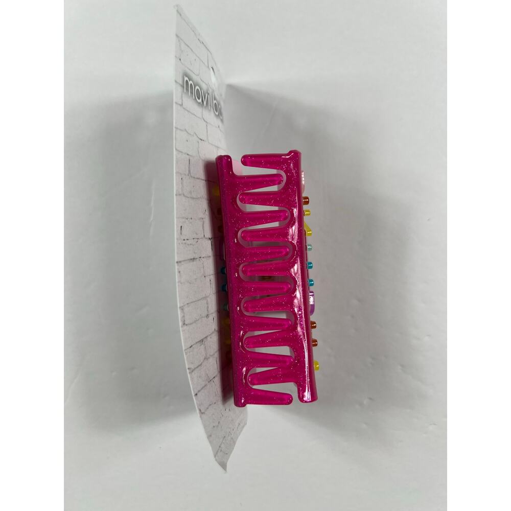 NEW Mavi Bandz Birthday Hair Claw Clip Hot Pink Rainbow Letters Party Accessory - Picture 4 of 5